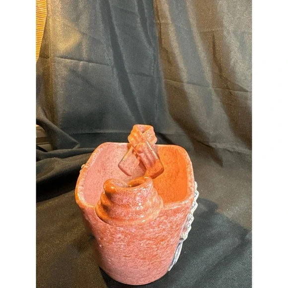 coralCeramic‎ Wheat Vase Pot with Handles Rustic Farmhouse Deco - Picture 4 of 5